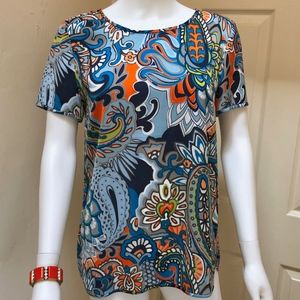 J.Crew Silky Tee w/ Paisley Print